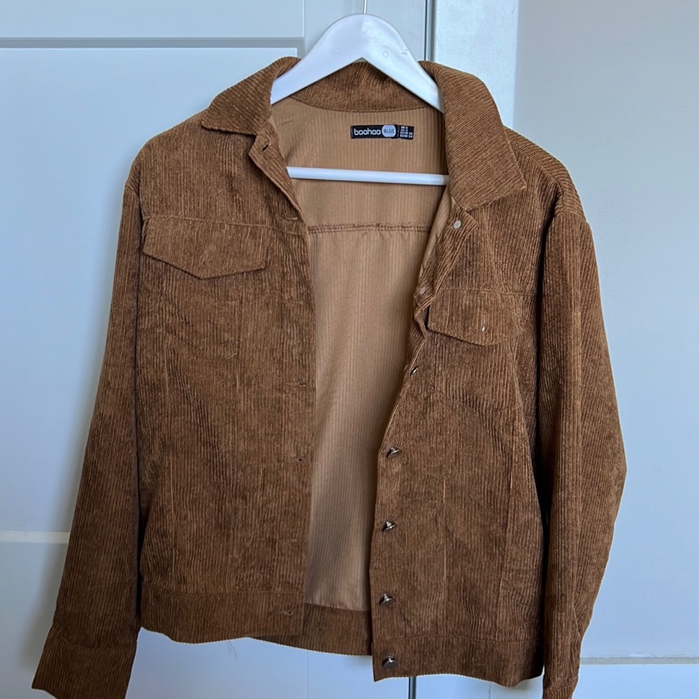 Boohoo Brown Corduroy Jacket Size 4